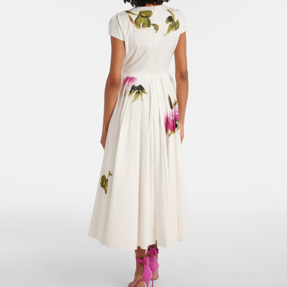 □$3,000 LOOK LIKE OSCAR DE LA RENTA - NO DESIGNER LABLE MIDI DRESS US L - Picture 7 of 7
